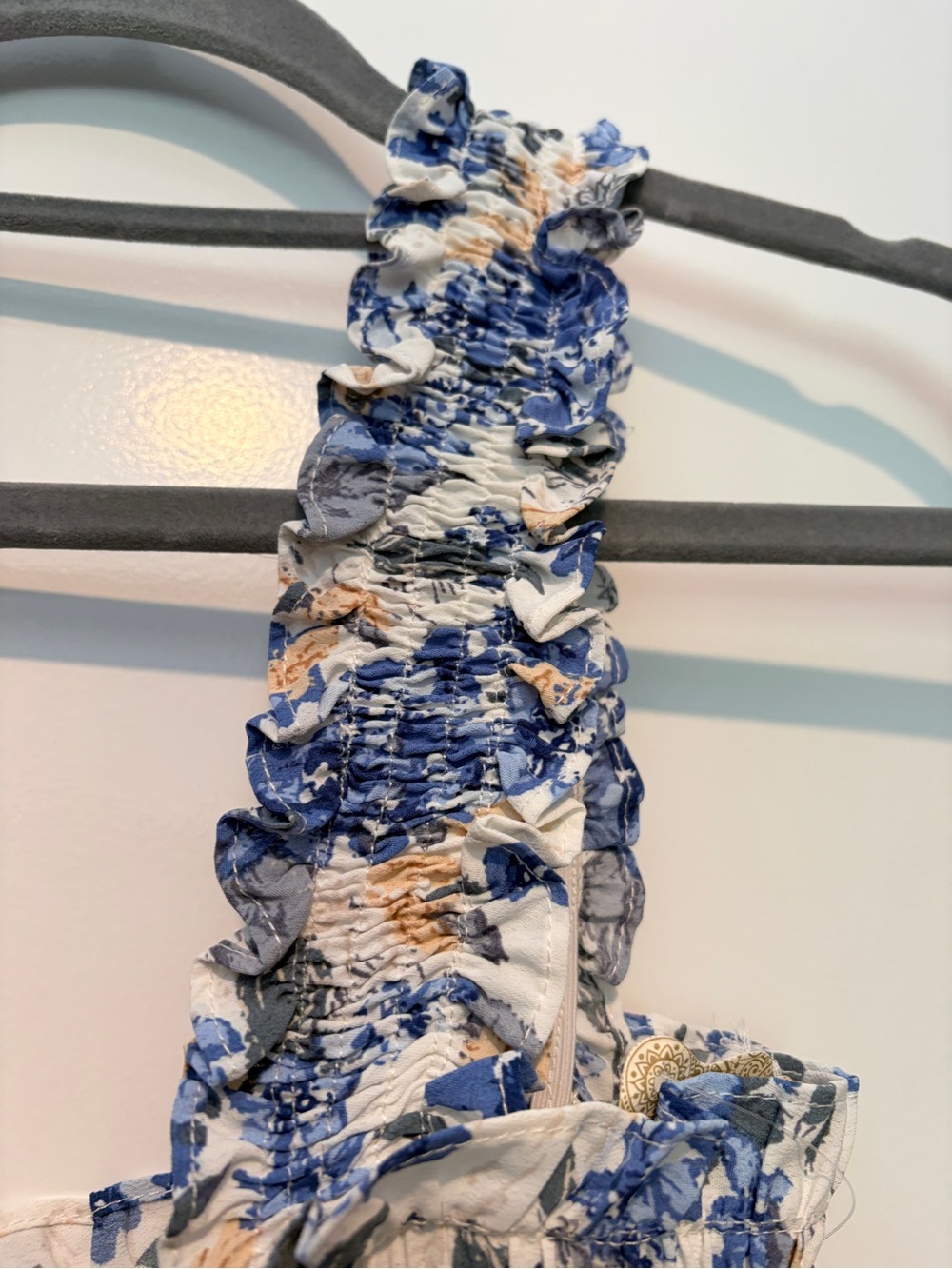 Altar’d State Blue Floral Smocked Midi Dress NWT XS Cottagecore Romantic - Picture 5 of 10